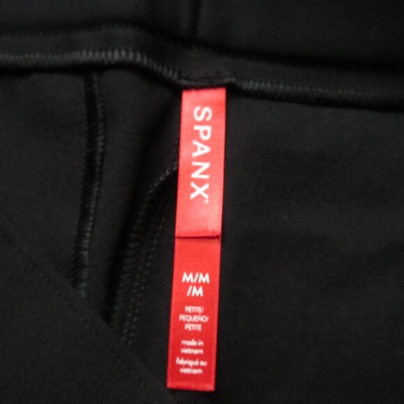 NWT SPANX 20385Q Petite Perfect Wide Leg in Black Ponte Pants M x 30 - Picture 4 of 6